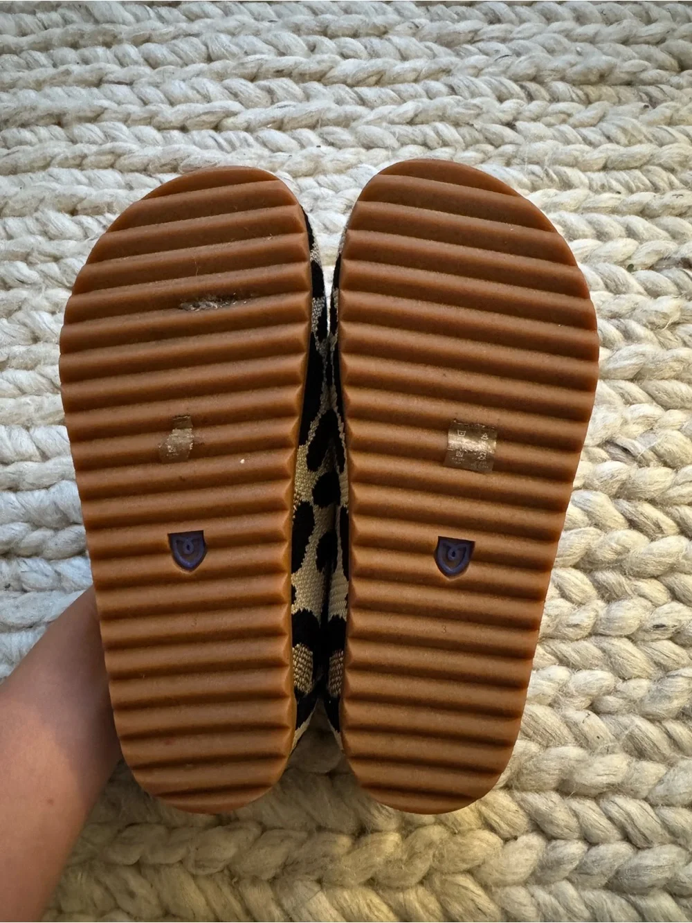 Rothy's Kids Leopard Print Mary Janes - Black & Tan Sz3
